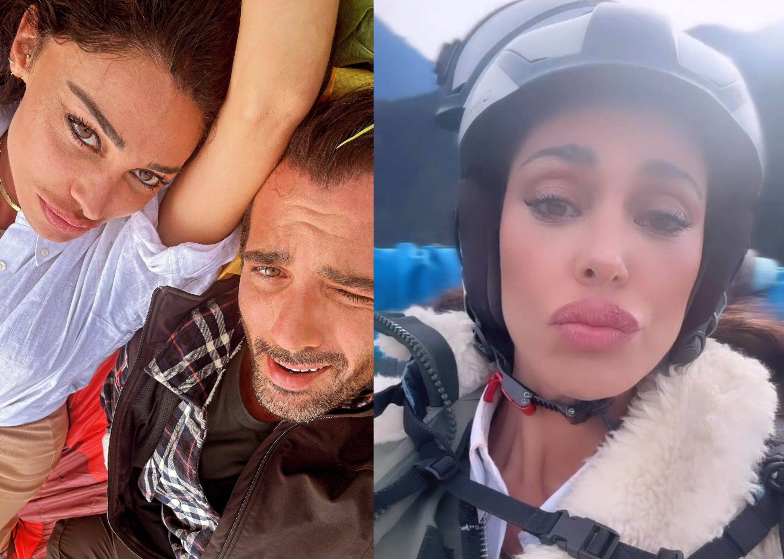 Vacanza romantica nelle Dolomiti: Belen Rodriguez e Elio invogliati dalla libertà