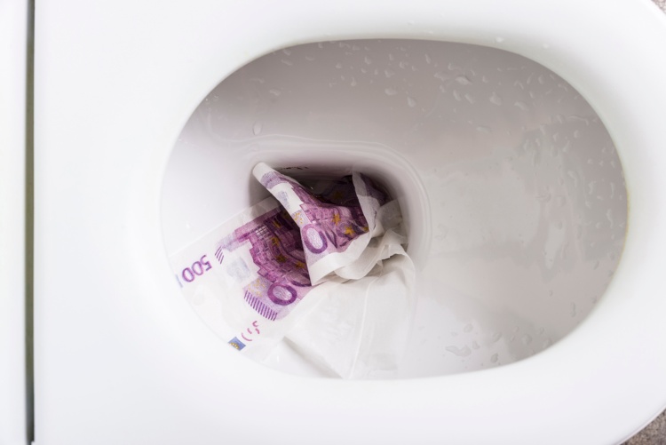 buttare i soldi nel water: carta igienica costosa